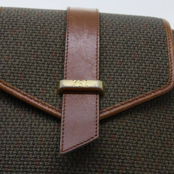 SAINT LAURENT Clutch Bag PVC Leather Brown Auth ar10315 - Picture 8 of 16